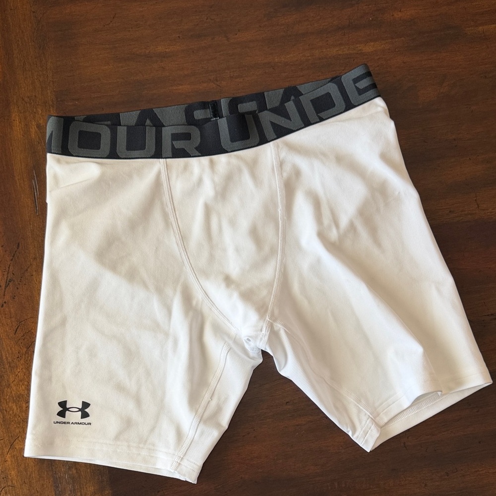 Under Armour White Compression Shorts.